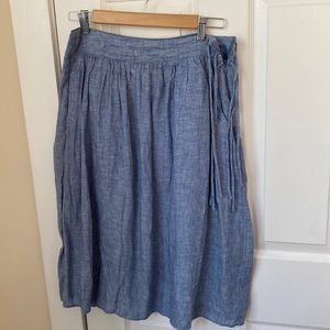 J Crew linen midi skirt